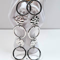 Boucles d’oreilles longues argentées à cercles martelés Belatika