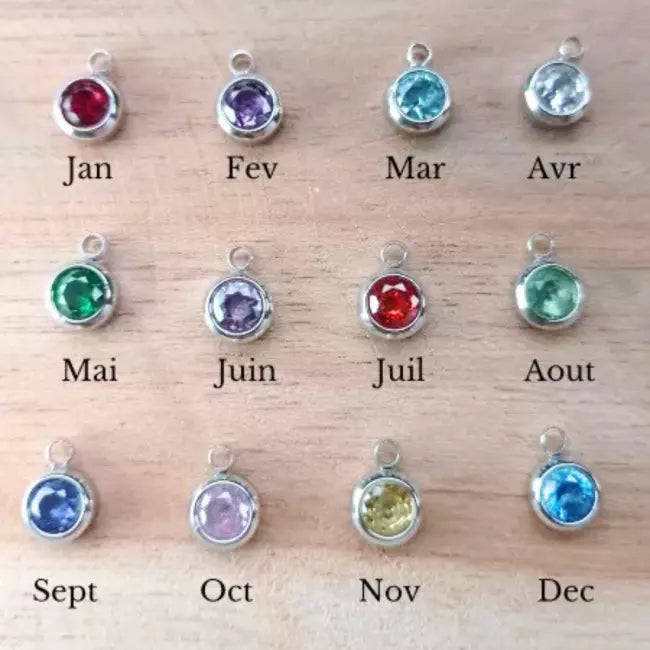  Pierres de naissance colorées au choix, de janvier à décembre, pour bague personnalisée