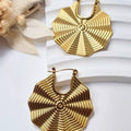 Paire de boucles d’oreilles géométriques dorées acier inoxydable élégantes